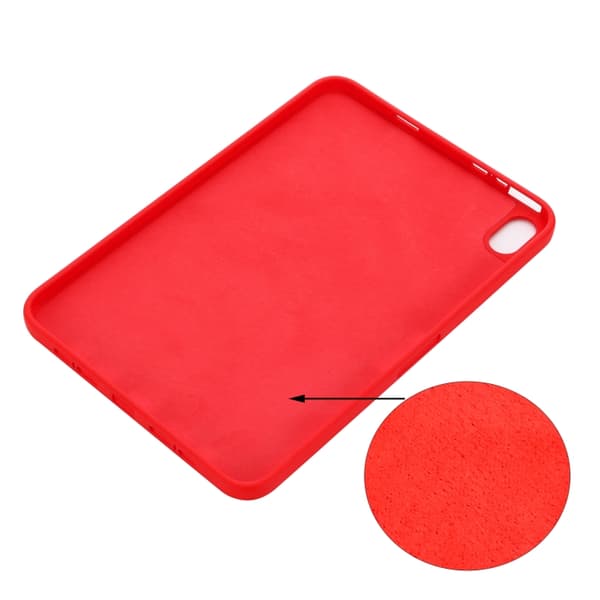 iPad mini 6 / mini 2024 Skal i Solid Färg av Flytande Silikon - Stötsäker Fulltäckande Tablet Case Röd