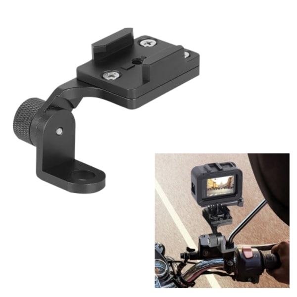 RUIGPRO Motorcykelstyre i legering Telefonhållare för GoPro HERO9 Black / HERO8 Black /7 /6 /5, Insta360 One R, DJI Osmo Action, Xiaoyi Sportkameror Svart