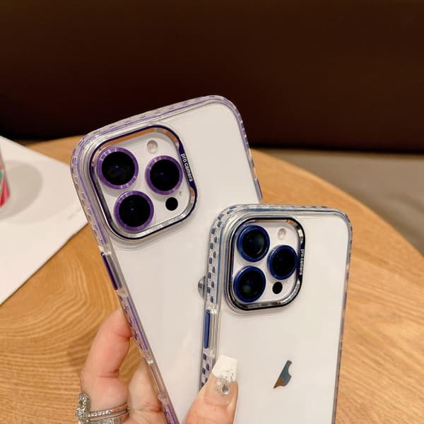 iPhone 16 Pro Transparent Skal med Linsskydd Orange