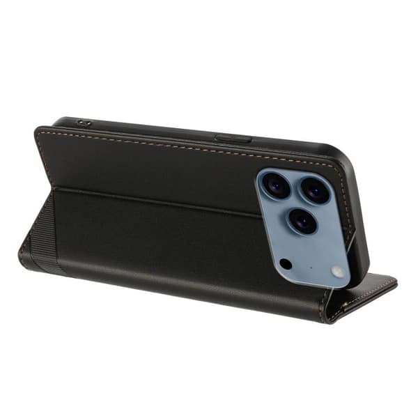 iPhone 18 Pro / iPhone 17 Pro Skal Läderfodral - Retro Läder med Multifunktion Svart