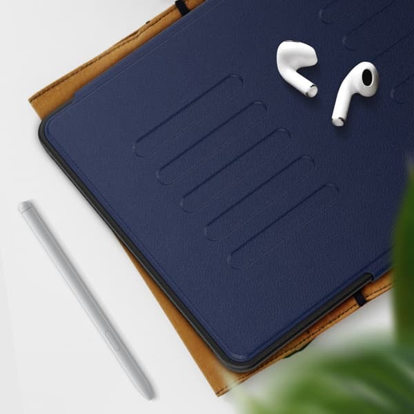 Samsung Galaxy Tab A9+ / A11+ magnetiskt läderfodral Marinblå
