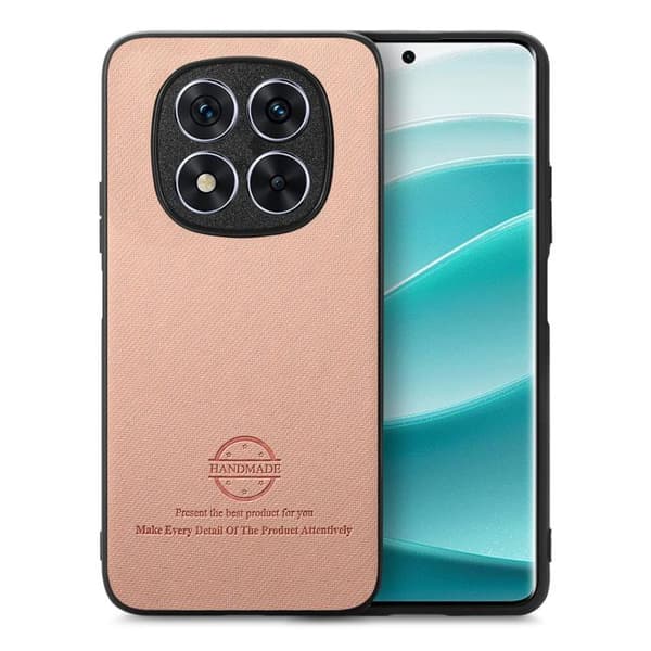 Redmi Note 14 Pro 5G - Twill Tyg Läder Skal Rosa