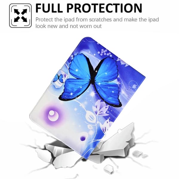 Samsung Galaxy Tab A7 Lite TPU Läderfodral Blå fjäril