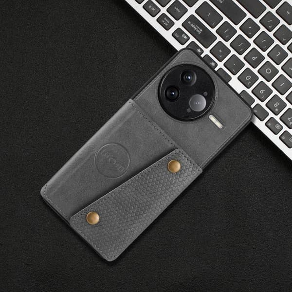 Redmi K80 Pro - Dubbelspänne Kortfack Magnetiskt Mobilskal Grå