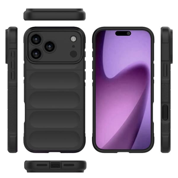 iPhone 18 Pro / iPhone 17 Pro Skal Magic Shield TPU + Flanell Svart