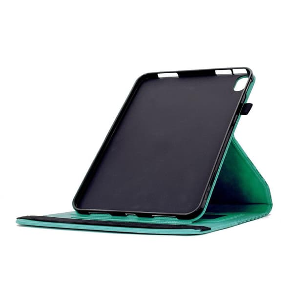 iPad mini 2024 / mini 6 Skal - Rotatable Rhombus Prägad Smart Läderfodral Ljusblå