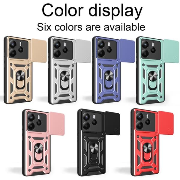 Redmi Note 14 5G - TPU+PC fodral med Skjutbar Kameraskyddsdesign Blå