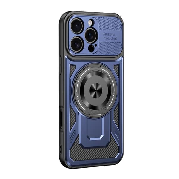 iPhone 16 Pro Armor Rotating MagSafe Skal Blå