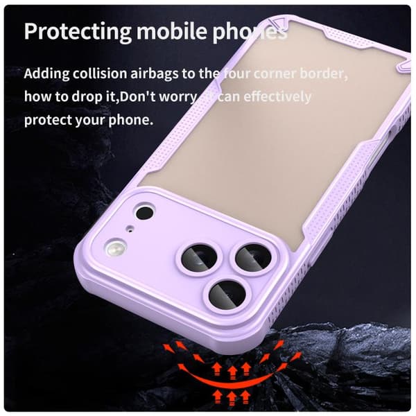 iPhone 18 Pro Max / iPhone 17 Pro Max Skal - Armor Glaze PC Hybrid TPU Purpur