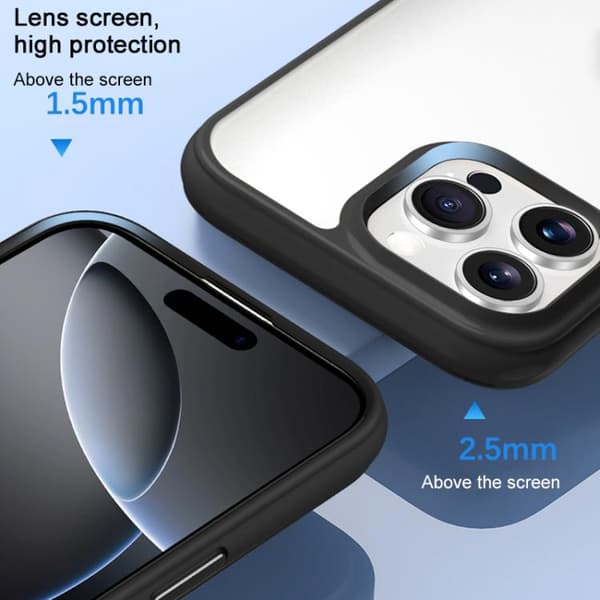 iPhone 16 Pro Skal - Phantom Frosted Airbag Stötsäker Transparent Telefonfodral Grå
