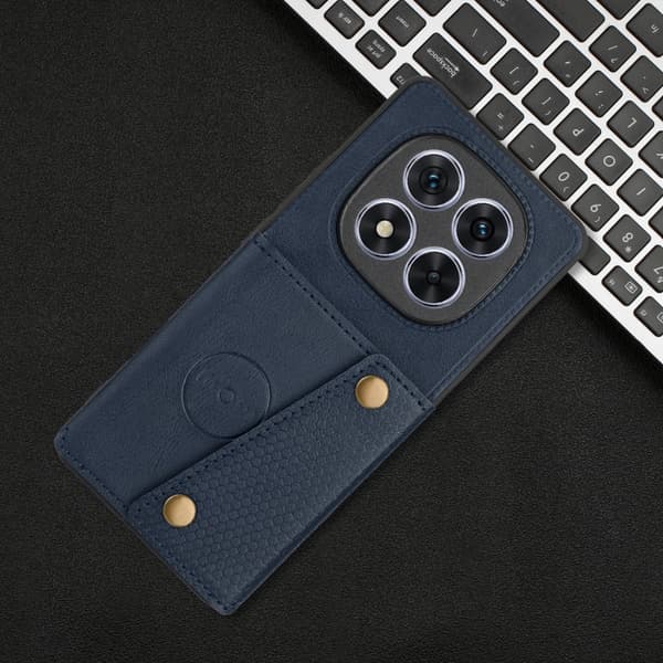 Redmi Note 14 Pro+ 5G - Magnetiskt Mobilskal med Dubbel Spelkortsfack Blå