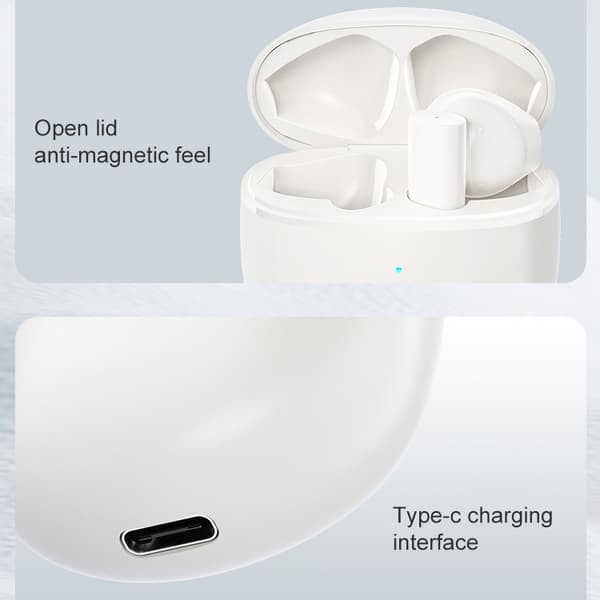 Pro 9 brusreducerande Bluetooth-hörlurar med dubbelt läge och laddningsfodral Vit