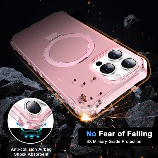 iPhone 16 Pro Max Solid Color Wave MagSafe Skal Rosa