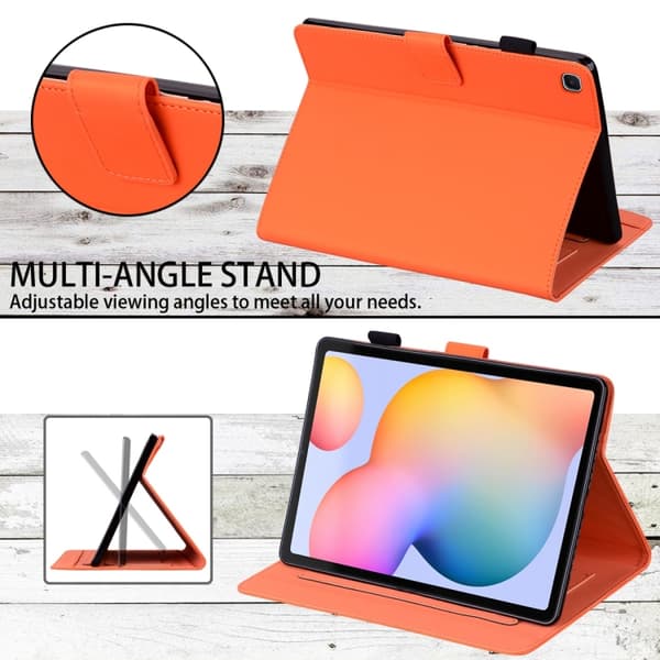 Samsung Galaxy Tab S6 Lite Cartoon Läderfodral Apelsin