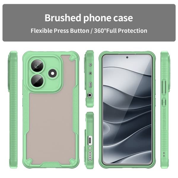 Redmi Note 14 5G - Armor Glaze PC Hybrid TPU Mobilskal Grön