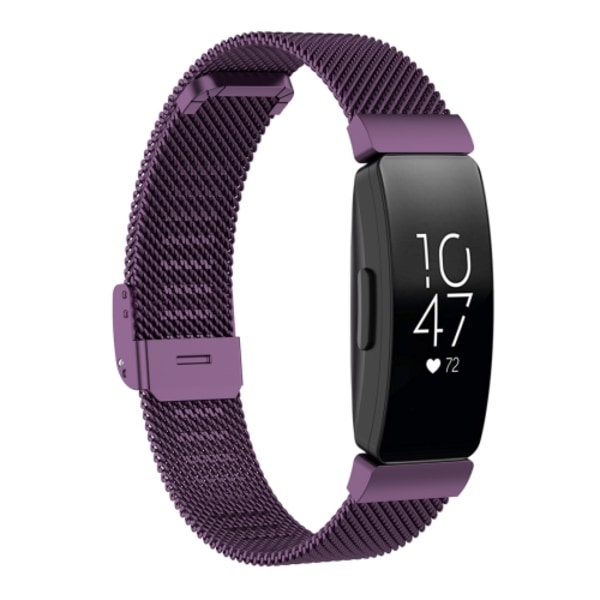 Watch i mesh i rostfritt stål för Fitbit Inspire / Inspire HR / Ace 2 Dark Purple L