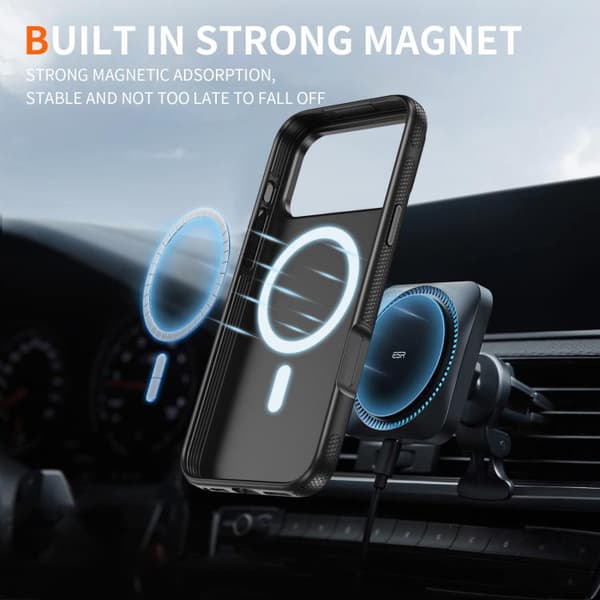 iPhone 18 Pro / iPhone 17 Pro Magsafe Imitation Original PC Hybrid TPU Skal Svart