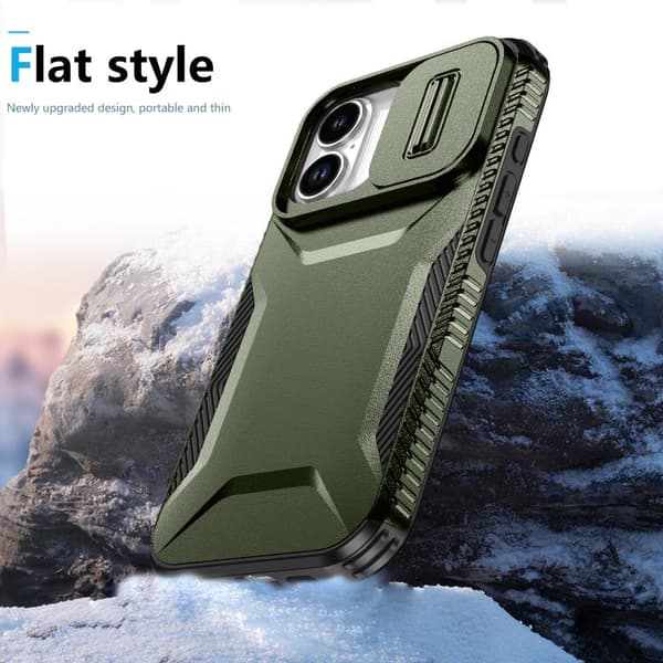 iPhone 17 Skal med Glidande Camshield Alpingrön