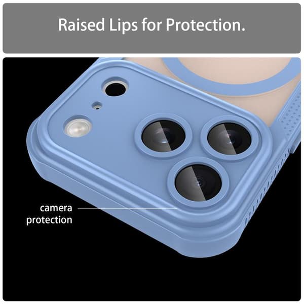 iPhone 18 Pro Max / iPhone 17 Pro Max Skal med Armor Glaze MagSafe Magnetisk Design Blå