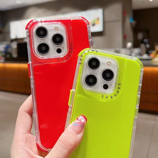 iPhone 16 Pro Skal 3 1 Solid Färg Transparent Ram PC + TPU Orange