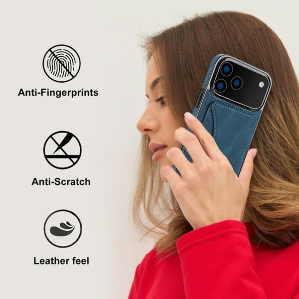 iPhone 18 Pro Max / iPhone 17 Pro Max Skal - Ultra-tunn Stötsäker Telefonfodral med Hållare Blå
