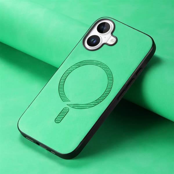 iPhone 17 Skal - Solid Färg Retro Magsafe PU Grön