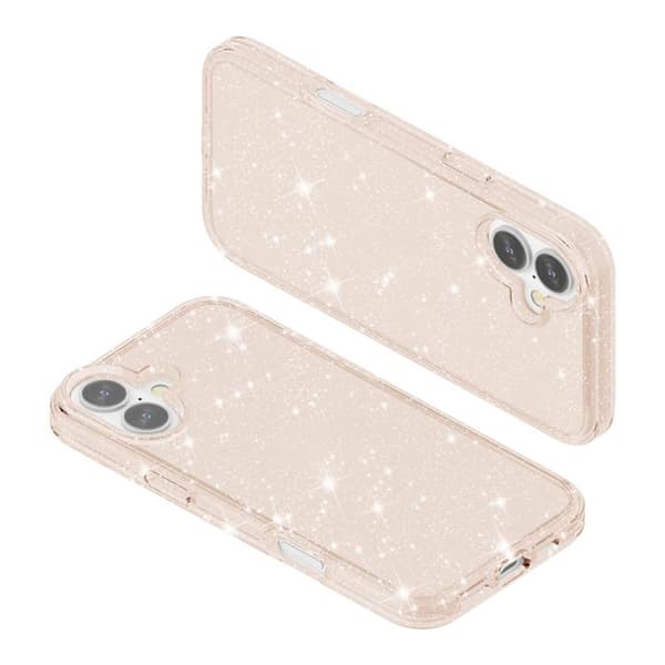 iPhone 17 Shockproof Skal med Glitterpulver Terminator Guld