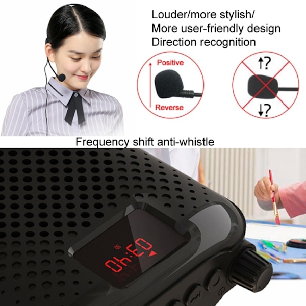 Rolton K500 Bluetooth-högtalare megafon röstförstärkare stödjer FM TF-inspelning (svart)