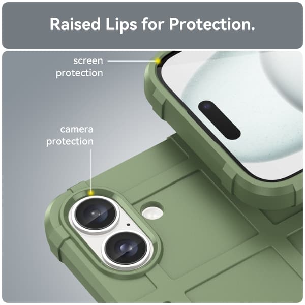 iPhone 16 Pro Full Coverage Shockproof TPU Skal - Hållbar och Skyddande Mobilskal Grön