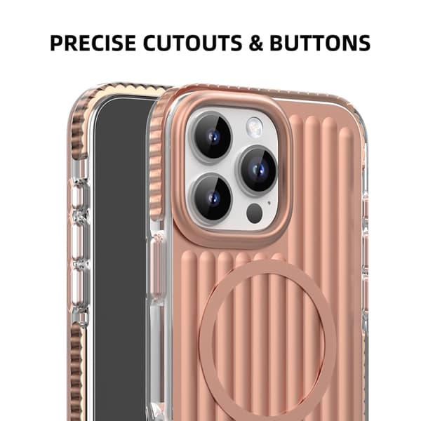 iPhone 16 Pro Max Mutural Corrugerad Textur Magsafe Magnetisk Stötsäker Skal Blå