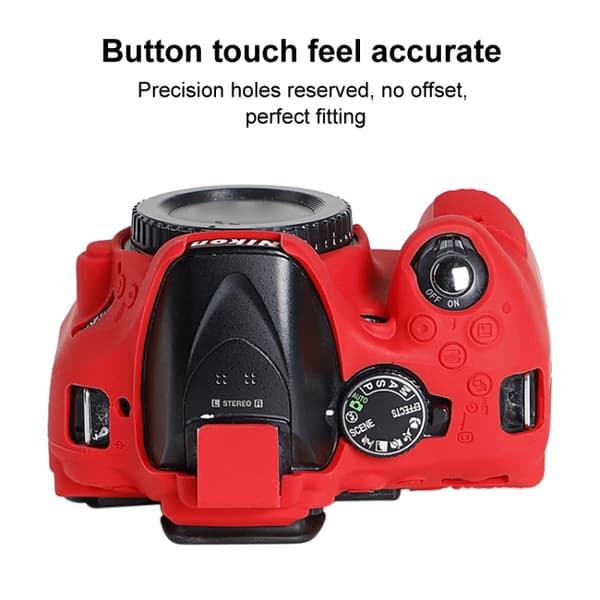 Mjukt silikonfodral för Nikon D5200 Röd