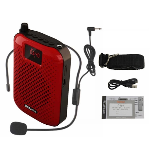 Rolton K500 Bluetooth Audio Speaker Megaphone Voice Amplifier Support FM TF Recording(Röd)