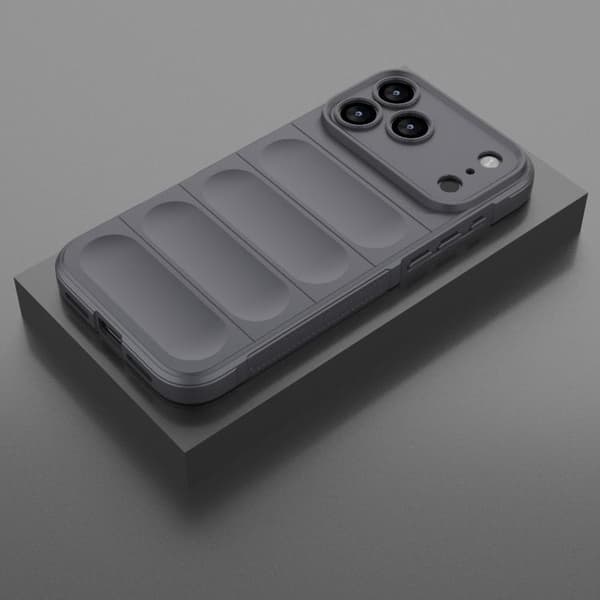 iPhone 18 Pro Max / iPhone 17 Pro Max Skal Magic Shield TPU + Flanell Mörkgrå