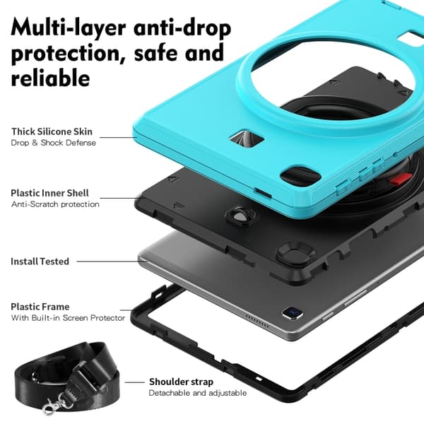 Samsung Galaxy Tab A7 Lite TPU + PC Tabletfodral Ljusblå