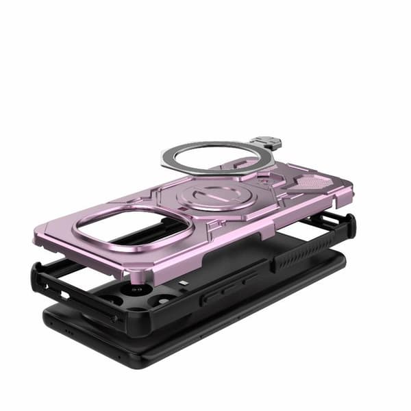 Redmi Note 14 Pro+ 5G Global - J-20 Solid Färg MagSafe Magnetisk TPU+PC Mobilskal Rosa
