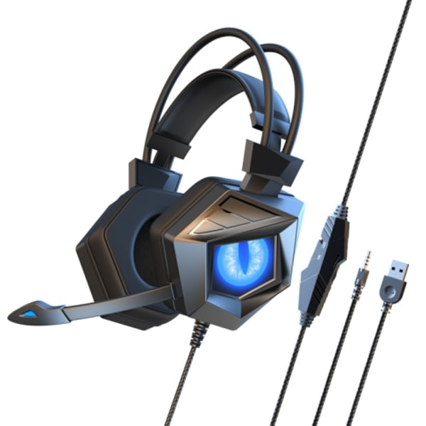 Soyto SY-G15 Luminous Gaming Computer Headset Svart blått ljus