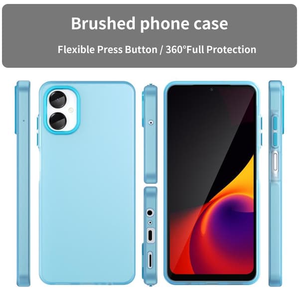 Samsung Galaxy A06 5G Skal i Frostad Translucent TPU Hybrid PC Full Coverage Blå