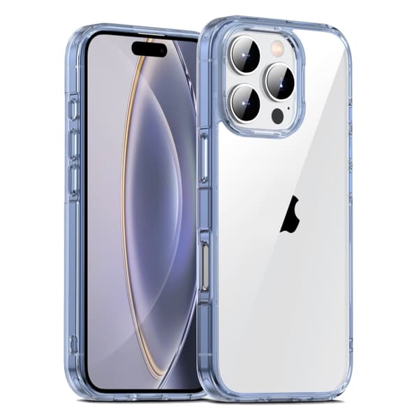 iPhone 16 Pro Max Skal - PC Hybrid TPU Full Coverage Stötsäker Telefonfodral Transparent blå