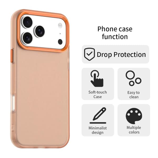 iPhone 17 Pro Max Skal - Candy PC Hybrid TPU Stöttålig Orange