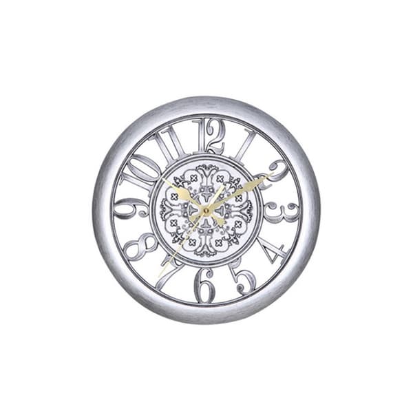 Hem Rund Retro Vardagsrum Kvarts Väggklocka (Antik Silver)