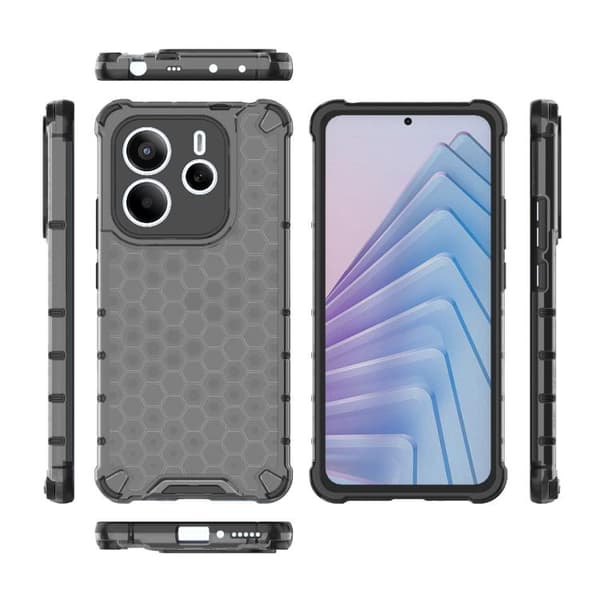 Redmi Note 14 5G - Honeycomb Stöttålig Mobilskal Svart