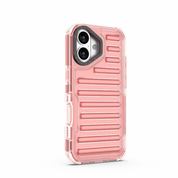 iPhone 17 Skal - hög transparens TPU hybrid PC med luftkudde Persika Röd