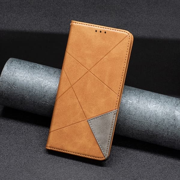 Redmi Note 14 Pro 5G / Note 14 Pro+ 5G Magnetiskt Läderfodral med Rhombus Textur Gul