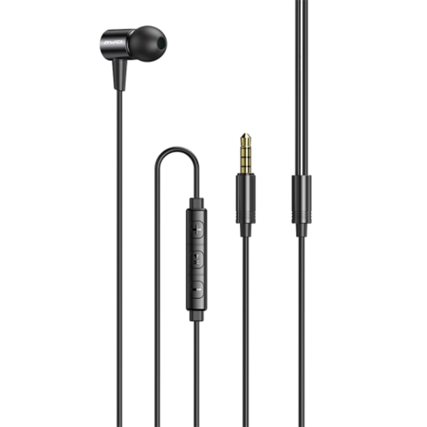 awei L2  3,5 mm plugg in-ear trådbunden stereo hörlurar med mikrofon Svart