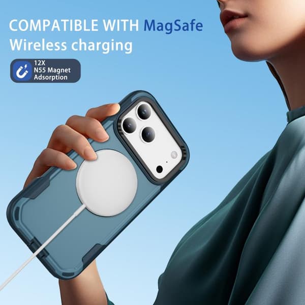 iPhone 18 Pro / iPhone 17 Pro Skal Defend Rugged Gear Holder MagSafe Kungsblå + Blå