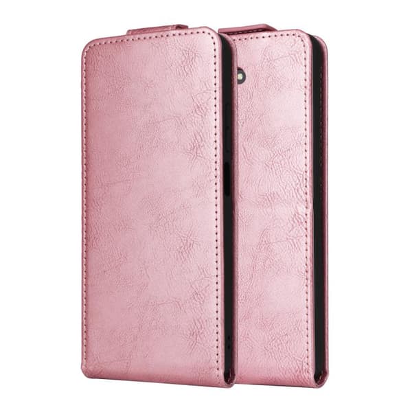 Redmi A5 4G - Magnetisk Vertikal Flip Läderfodral med Spänne Roséguld