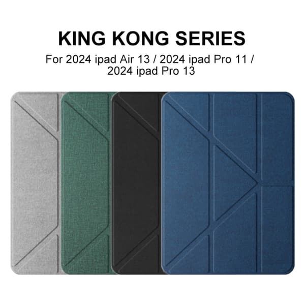 iPad Pro 11 2024 - Mutural Multi-fold Smart Läderfodral Skal Svart