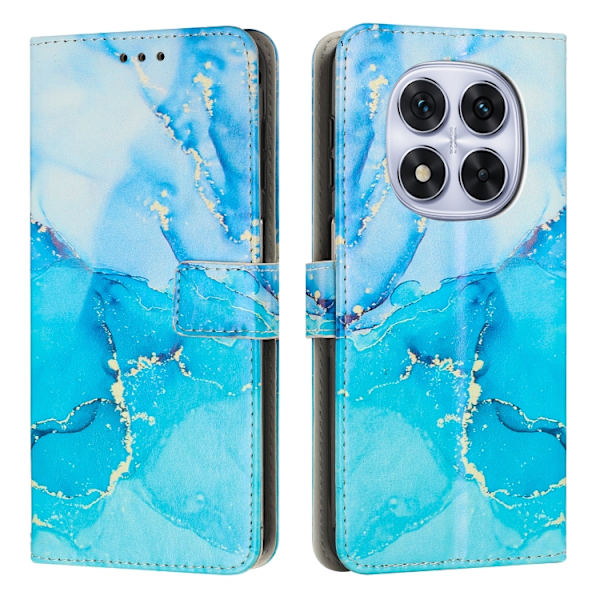 Redmi Note 14 Pro 5G - Marmor Mönster Läderfodral, Global Version Blågrön