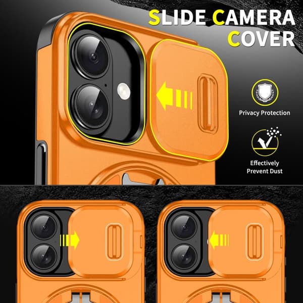 iPhone 17 Skal med Sliding Camshield Ring Holder Orange