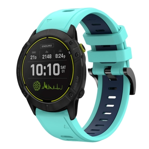 För Garmin Enduro 26 mm tvåfärgad watch Mint Green - Blue